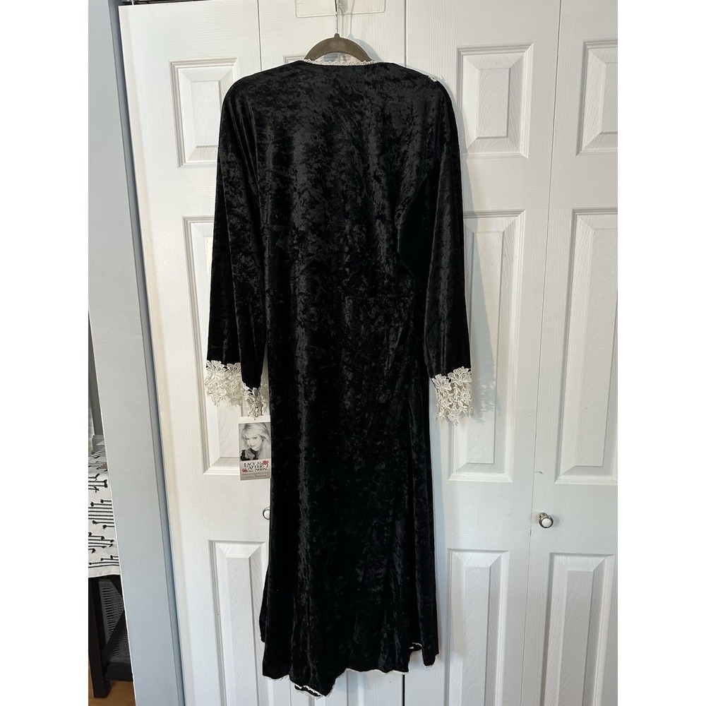 Lacy Afternoon By Shell Kepler Black Lacy Whimsigoth Witchy Wrap Duster Size L - Picture 8 of 8
